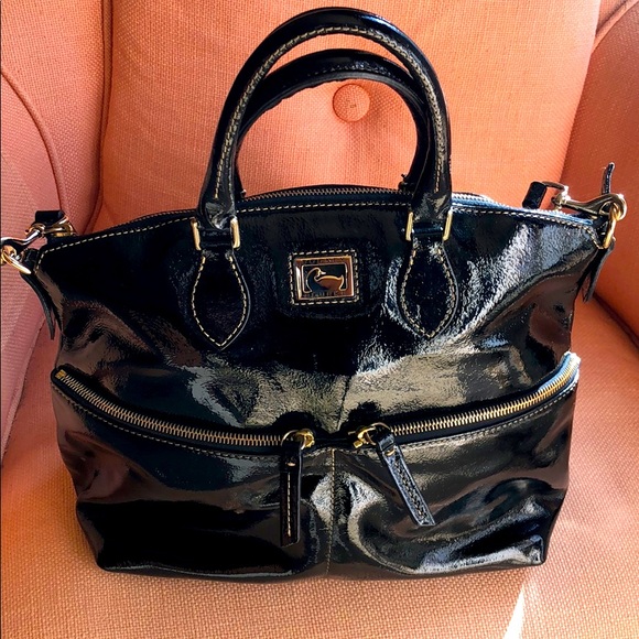 Dooney & Bourke Black Patent Bag - Picture 1 of 9